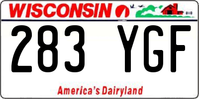 WI license plate 283YGF