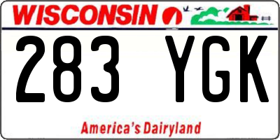WI license plate 283YGK