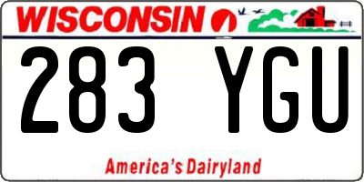 WI license plate 283YGU