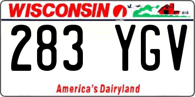 WI license plate 283YGV