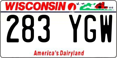 WI license plate 283YGW
