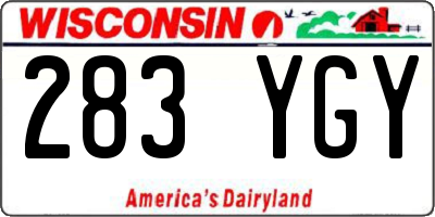 WI license plate 283YGY