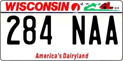 WI license plate 284NAA