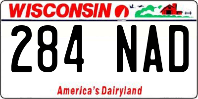 WI license plate 284NAD