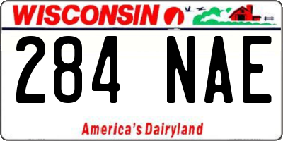 WI license plate 284NAE