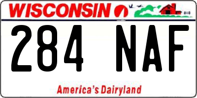 WI license plate 284NAF