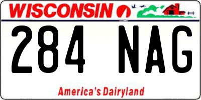 WI license plate 284NAG