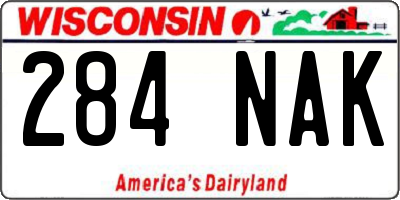 WI license plate 284NAK