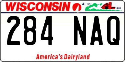 WI license plate 284NAQ