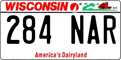 WI license plate 284NAR