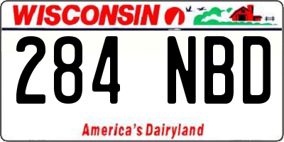 WI license plate 284NBD