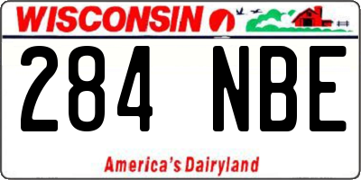WI license plate 284NBE