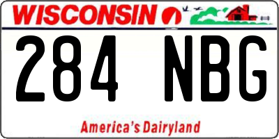 WI license plate 284NBG