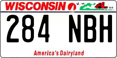 WI license plate 284NBH