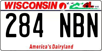 WI license plate 284NBN