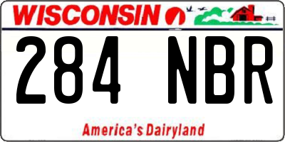 WI license plate 284NBR