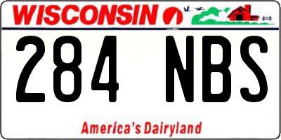 WI license plate 284NBS