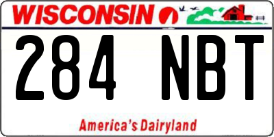 WI license plate 284NBT