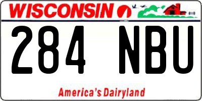 WI license plate 284NBU