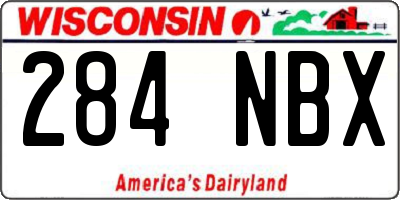 WI license plate 284NBX