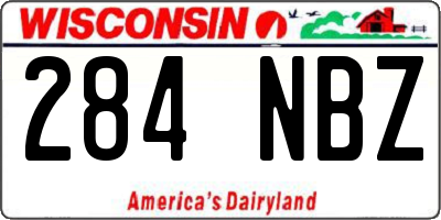 WI license plate 284NBZ