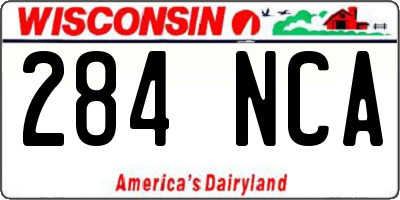 WI license plate 284NCA