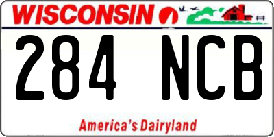 WI license plate 284NCB