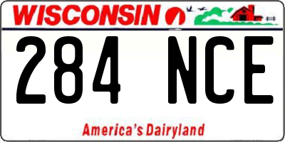 WI license plate 284NCE
