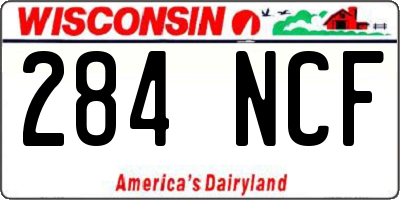 WI license plate 284NCF