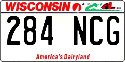 WI license plate 284NCG