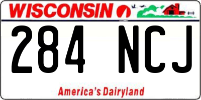 WI license plate 284NCJ