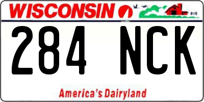 WI license plate 284NCK