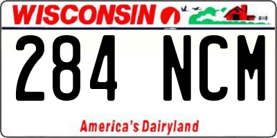 WI license plate 284NCM