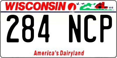 WI license plate 284NCP