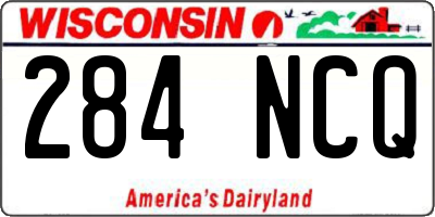 WI license plate 284NCQ