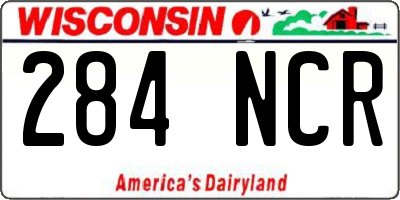 WI license plate 284NCR