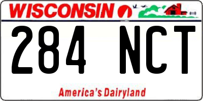 WI license plate 284NCT