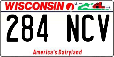 WI license plate 284NCV