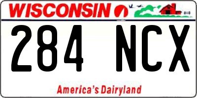 WI license plate 284NCX