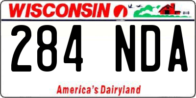 WI license plate 284NDA
