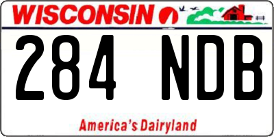 WI license plate 284NDB