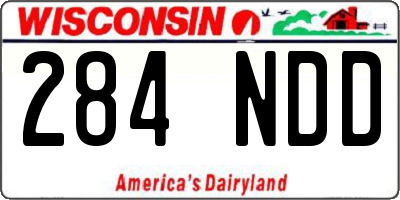 WI license plate 284NDD