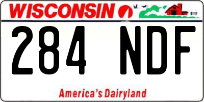 WI license plate 284NDF