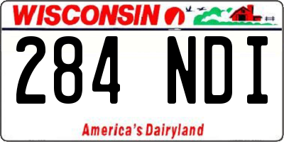 WI license plate 284NDI
