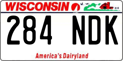 WI license plate 284NDK