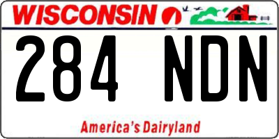 WI license plate 284NDN