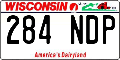 WI license plate 284NDP