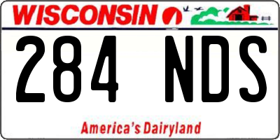 WI license plate 284NDS