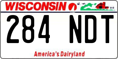 WI license plate 284NDT