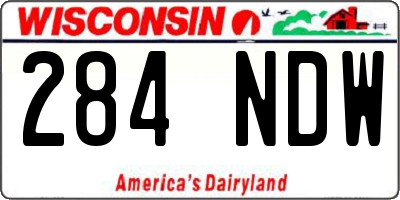 WI license plate 284NDW